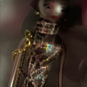 De Carlini Elegant Doll Ornament with Gold and Silver Accents